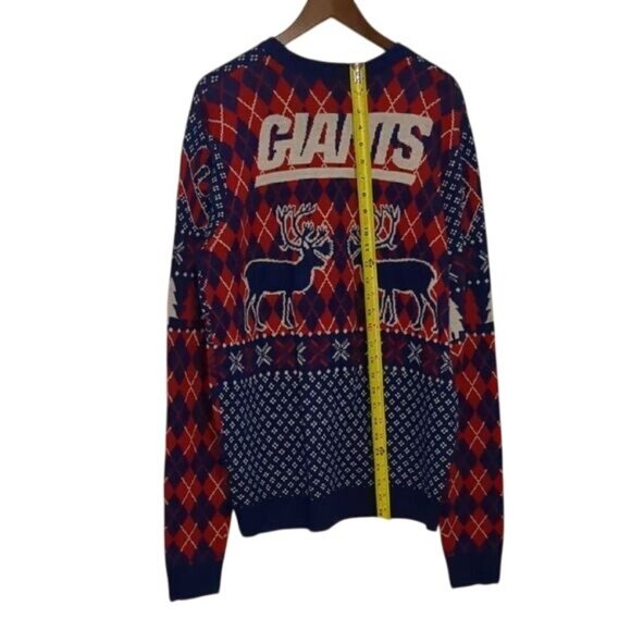 NY Giants NFL Blue & Red Ugly Christmas Sweater L - Picture 7 of 8